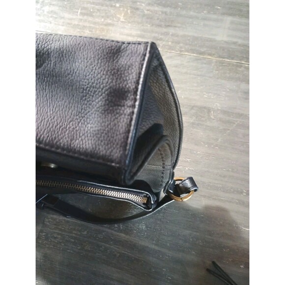 Sonoma Black Faux Leather Fold Over Crossbody Boho Purse - Picture 4 of 11